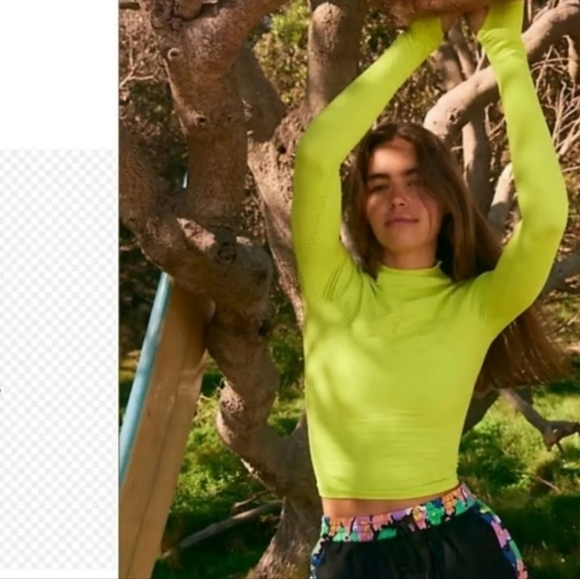 Free People Tops - NWT Free People Karma Layer Neon Yellow Women's Crop Top highlighter  Sz XS/S